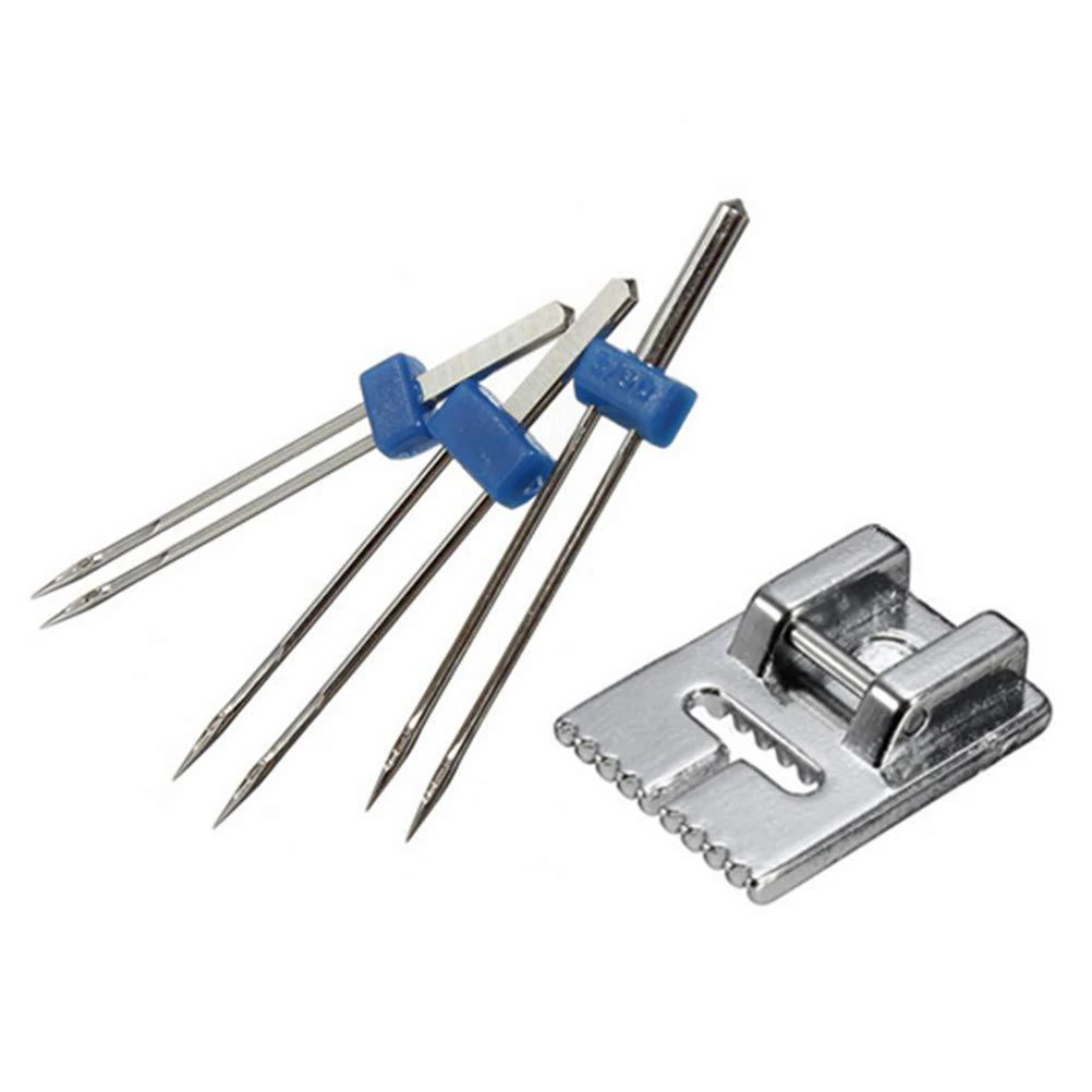 

3 Pcs Double Needles Sewing Machine Twin Needle Set Household Multifunctional Accessories Silver Presser Foot 20 90 30 90 40 90