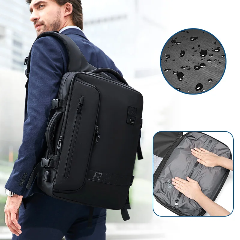 Travel Men Expanded Laptop Backpack vacuum compression hiking Backpack USB charging Business Large Capacity school Backpack