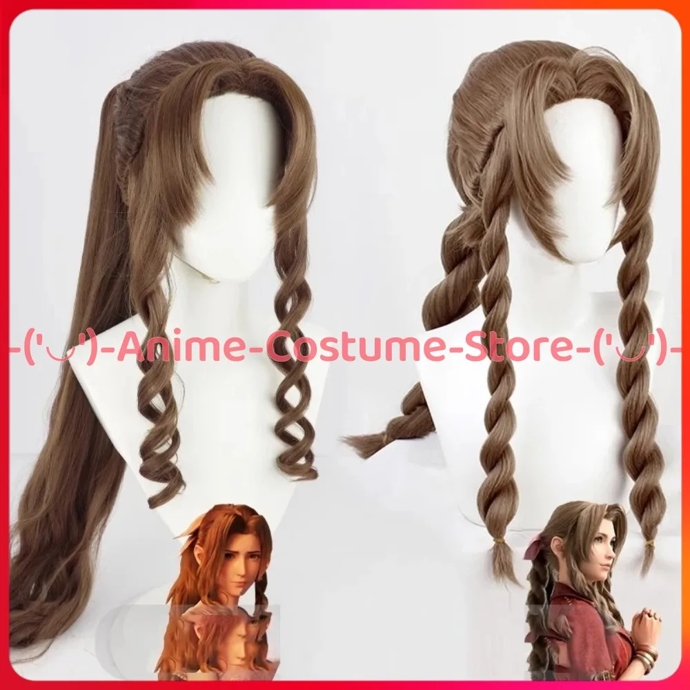 

Remake Aerith Gainsborough Cosplay Wig Dress Outfit Game Character Halloween Carnival Party Wigs Heat Resistant Synthetic Hair