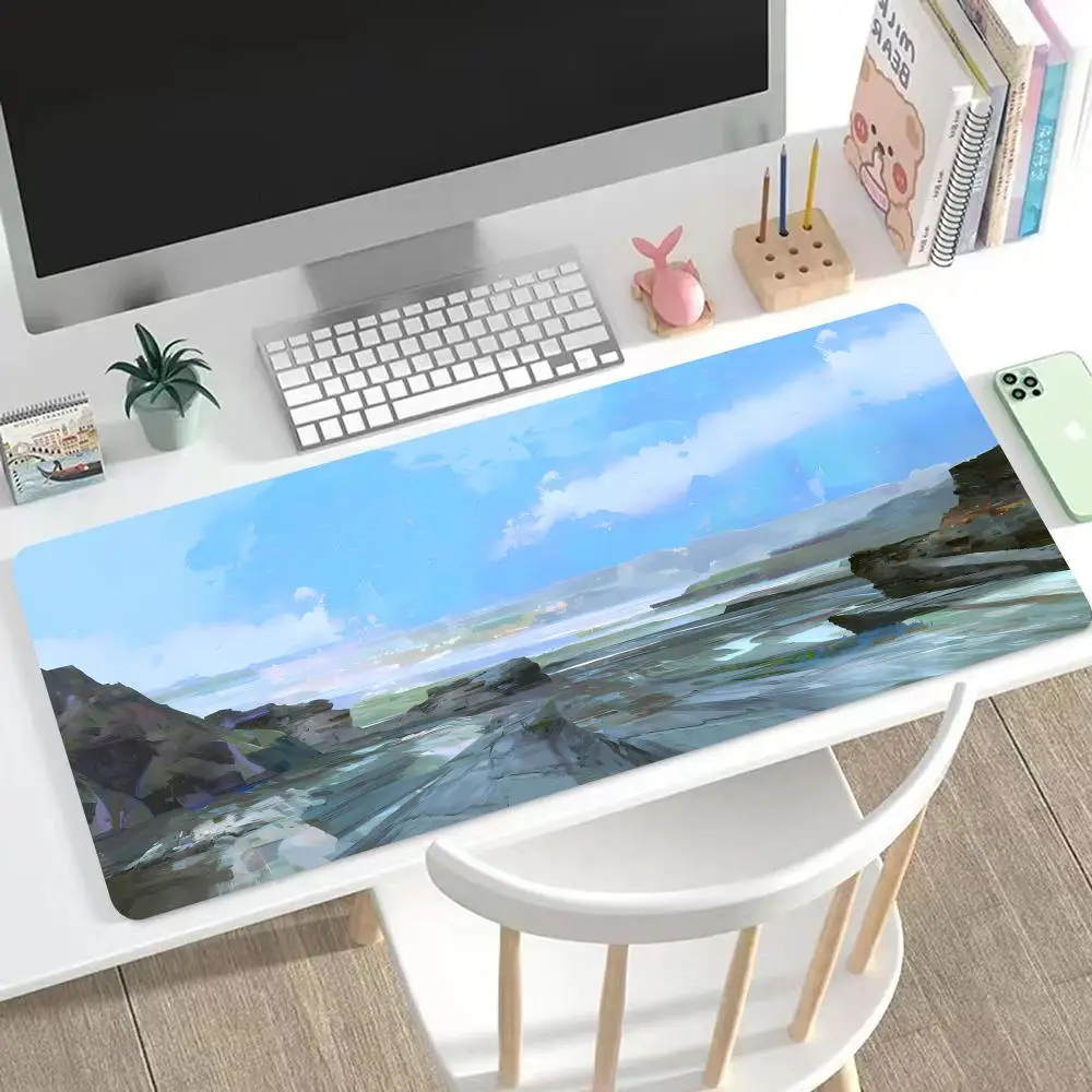 

Digital Painting Of Rocks By The Seaside Mouse Pad Nice HD Mousepad Pad Extended Gaming Keyboard Large Mousepad Gamer Mousepad