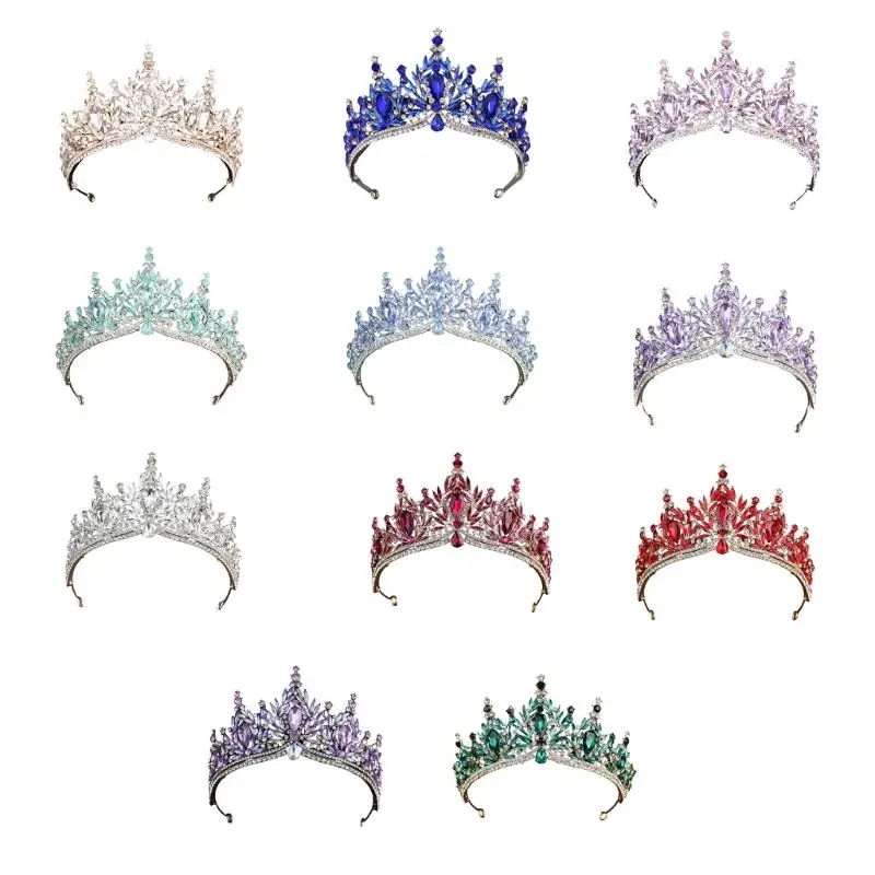 

J78F Свадебные аксессуары для волос Серебряные кристаллы Диадемы для элегантного и изящного образа