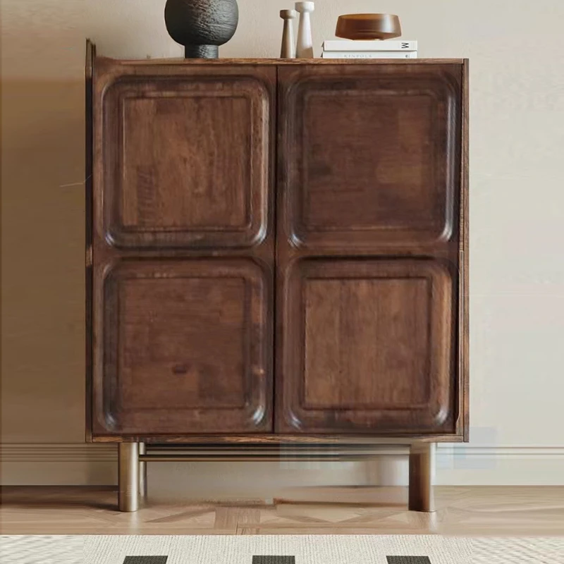 Modern restaurant North America black walnut color living room porch cabinet