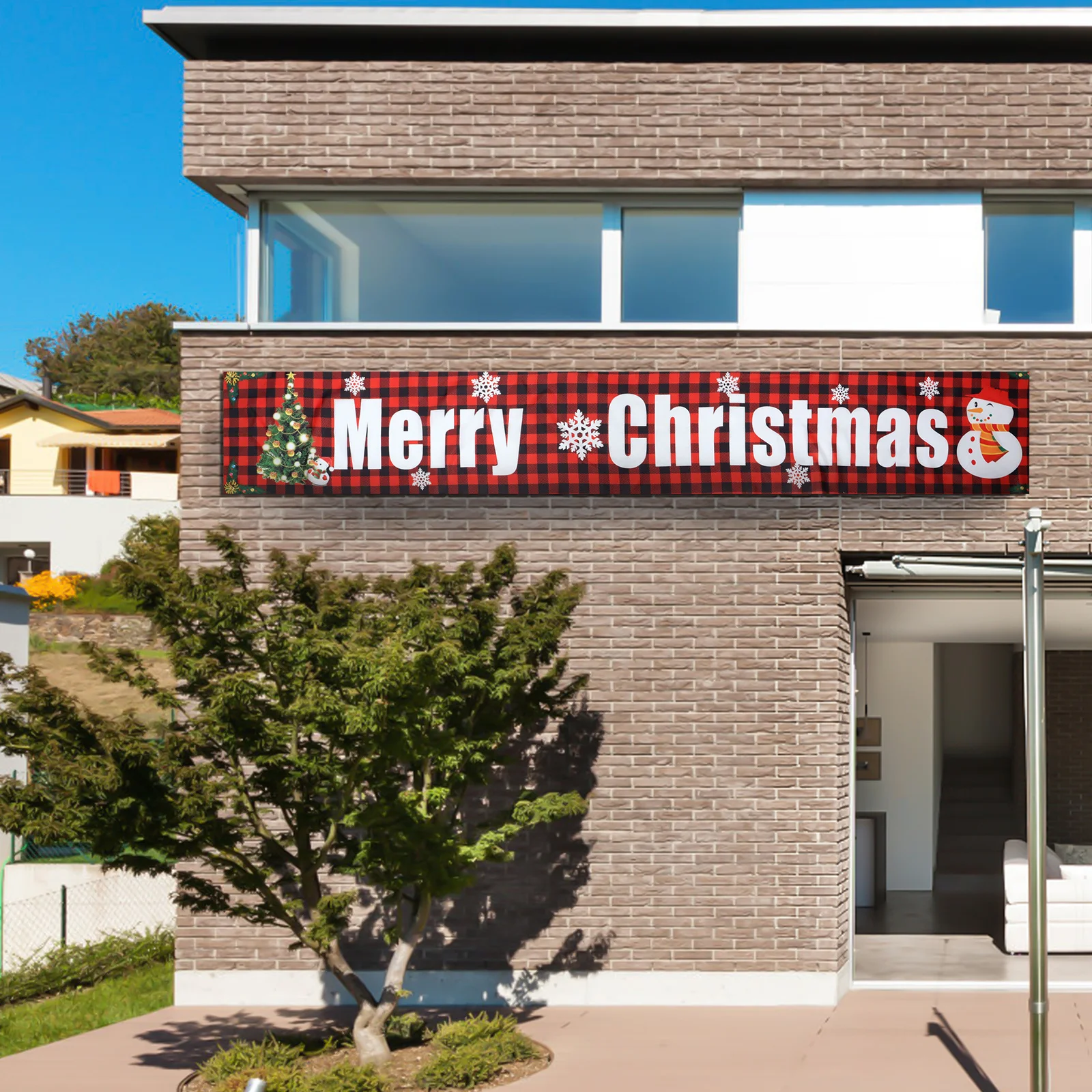 

1Pcs Yard Xmas Banner Wear Resistant Polyester Material Christmas Porch Sign Party Supplies Family Decoration Christmas Banner