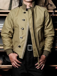 Thickened Double Windproof Deck Jacket Loose Short Style Naval Style 1943 Replica Fashion Urban Cotton Workwear Style Jacket