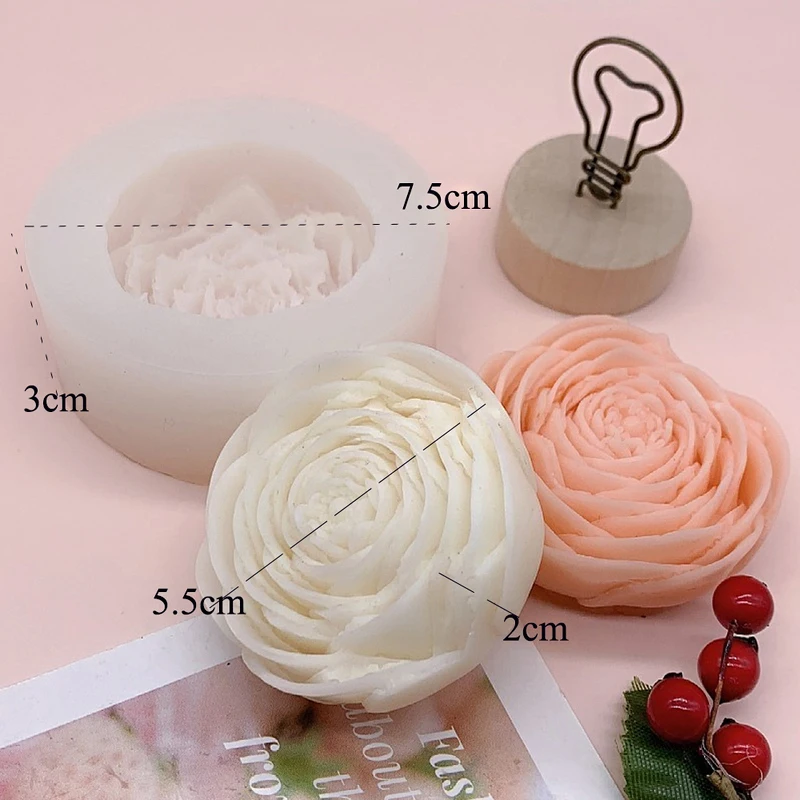 DIY Rose Silicone Mold Flower Candle Mold 3D Candle Soap Plaster Resin Cake Baking Tool Home Decoration Gift Flower Heart Molds