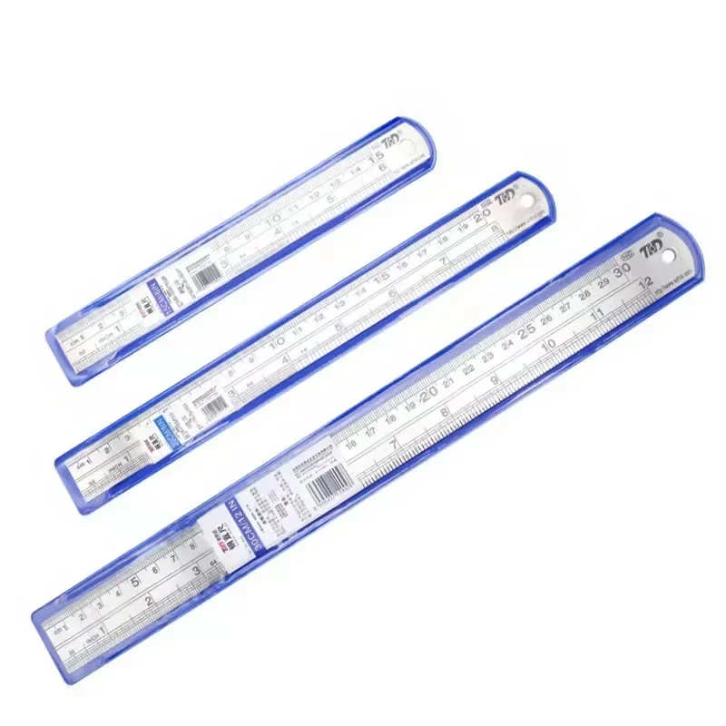 

Двусторонняя прямая линейка из нержавеющей стали, метрическая линейка, прецизионный измерительный инструмент, 15 см/6 дюймов, 30 см/12 дюймов, школьные и офисные принадлежности