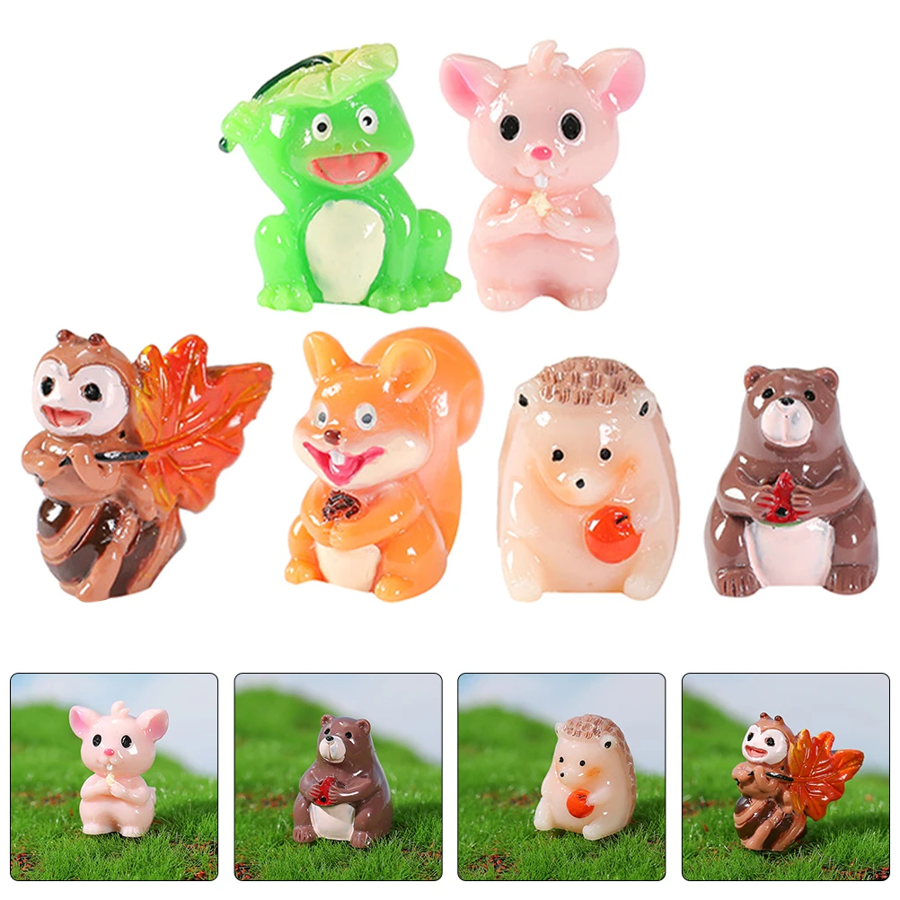 

12 Pcs Mini Resin Figurines Realistic Small Animal Decoration Ornaments Garden Yard Balcony Desk Plants Cake Decor Simulated