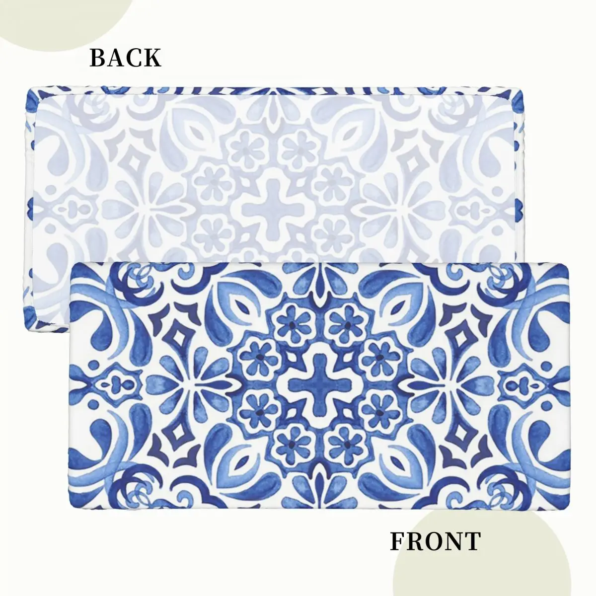 Mediterranean Mosaic Tiles Azulejos Custom Rectangular Tablecloth Oilproof Table Cover for Dining Events Table Cloth