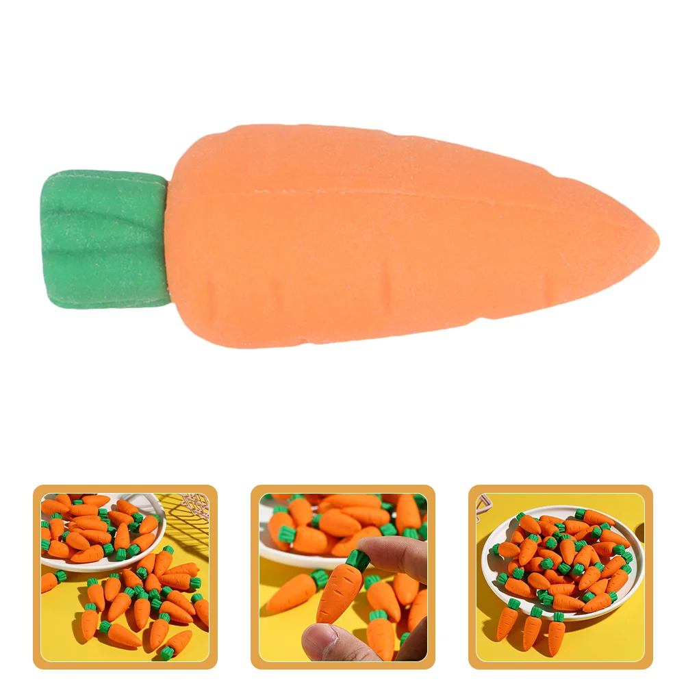 

50pcs Carrot Eraser Stationery Eraser for Easter Party Favors Stationery Supplies