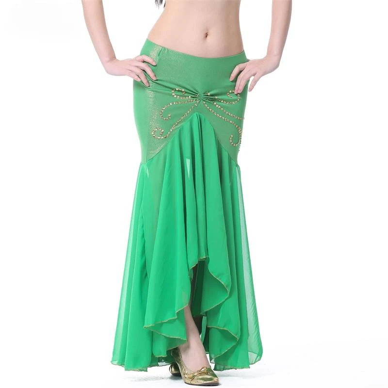 Sexy Belly Dancing Skirt for Women Gypsy Spanish Flamenco Splits Skirt Oriental Belly Dance Performance Dancewear Practice Skirt