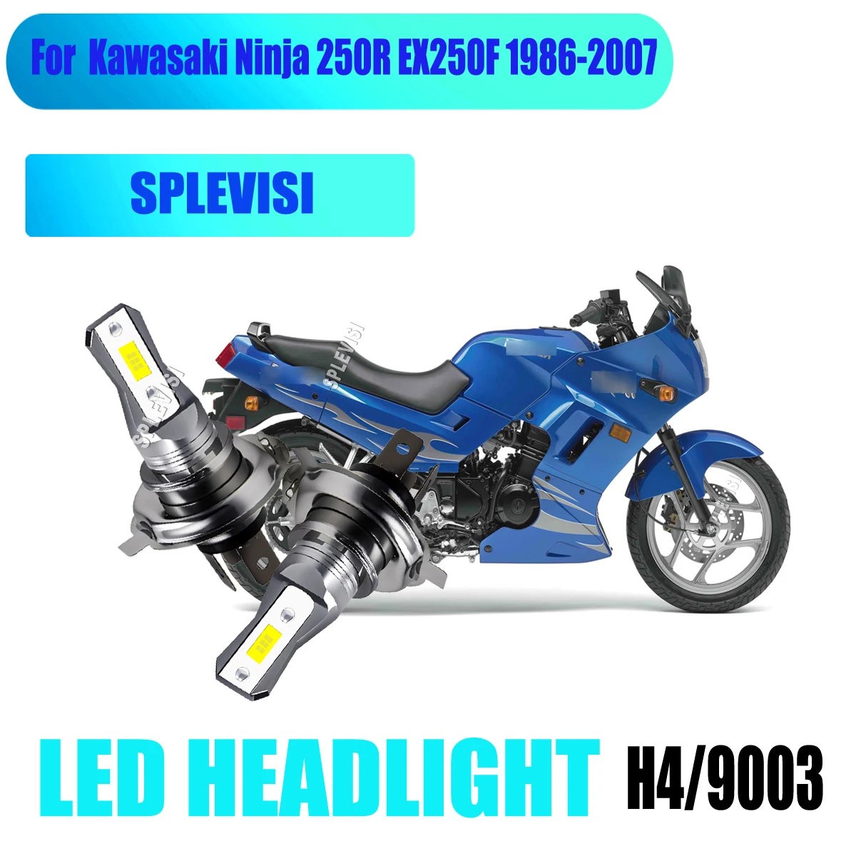 

9003 H4 Motorcycle LED White Headlight - Stable Current Regulation For Kawasaki Ninja 250R EX250F1986 1987 1988 1989 1990-2007