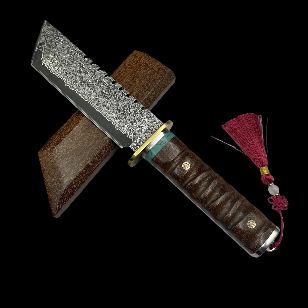 

Дамасское лезвие высокой твердости, ручки из палисандра, охотничий нож, ножи для выживания, японский стиль, лезвие Танто, ручные инструменты для кемпинга, EDC