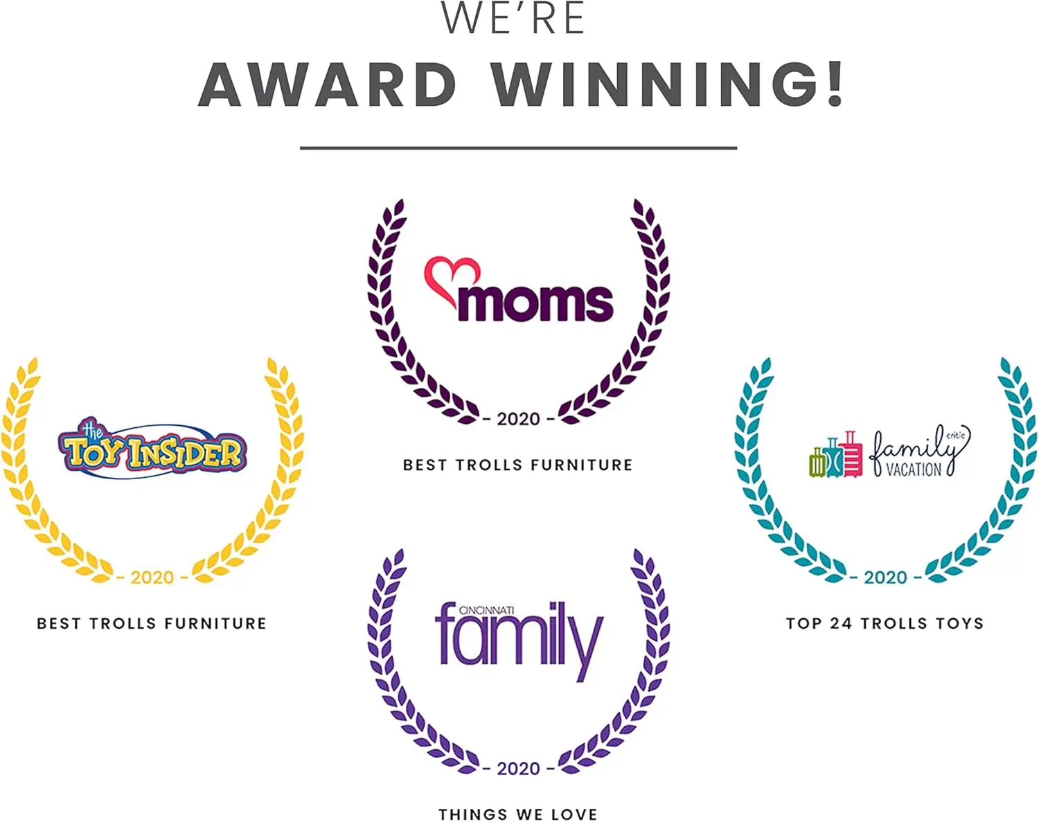 Органайзер для хранения игрушек на 6-контейнеров для дизайна и хранения, World Tour Trolls