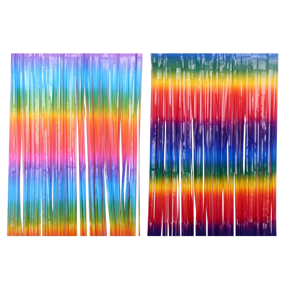 

2Pcs Fringe Curtains Fine Material Exquisite Process Room Divider for Office Window Compound Area Hanging Streamers Decor