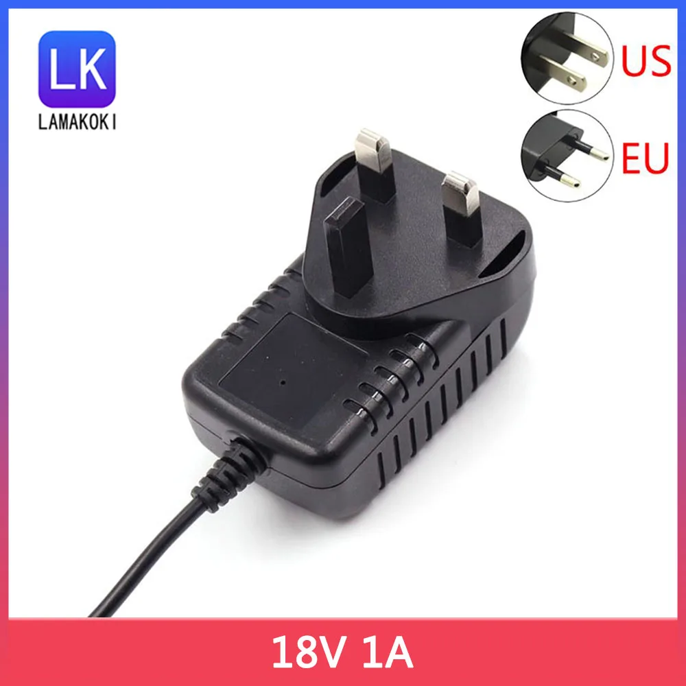 High Quality 18V 1A AC 100V-240V Converter Adapter DC 18V1A 1000mA Power Supply 5.5mm X 2.1-2.5mm