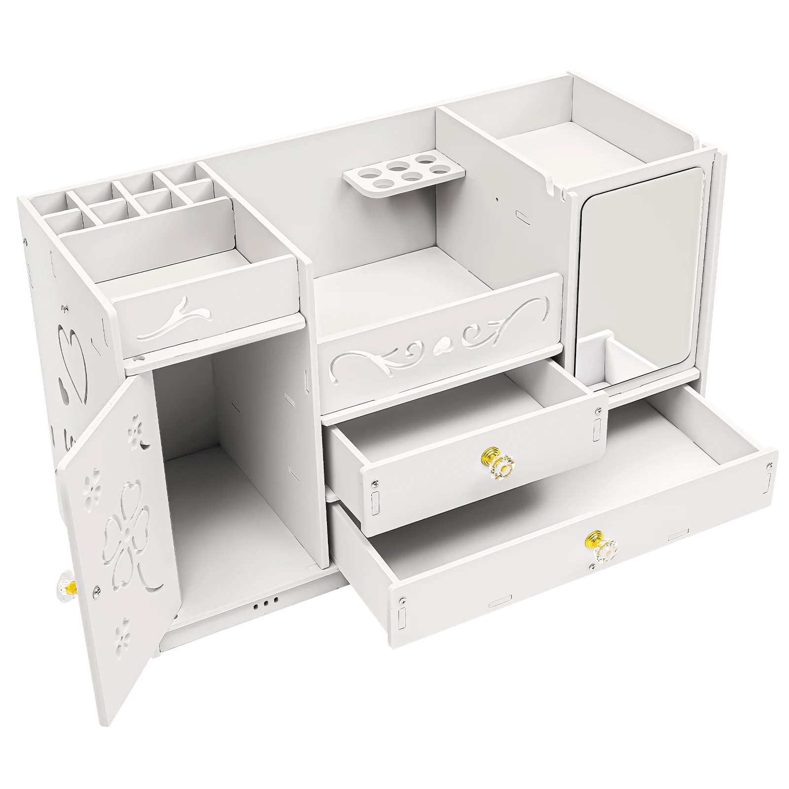 Tipo di cassetto con scomparto multipiano per uso domestico di grande capacità con scatola di finitura per strati di organizer ordinato per riporre il desktop a specchio