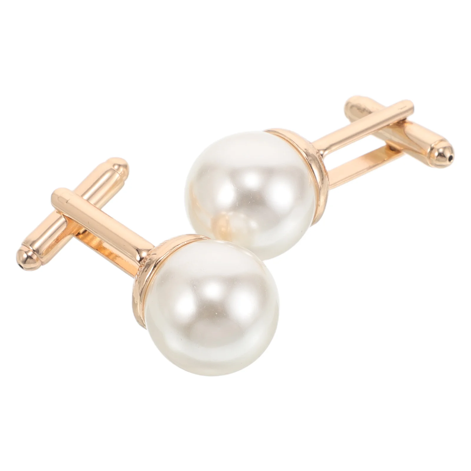 2 ชิ้นธุรกิจ Cuff Links Pearl Cufflinks สองด้านหมวกสําเร็จการศึกษา Tuxedo Studs เสื้อและเสื้อผ้า Man