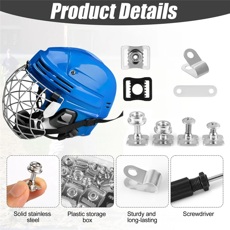 

NEW-Hockey Helmet Repair Kit Replacement Parts Clips Screws Hardware Maintenance Tools For Football Baseball