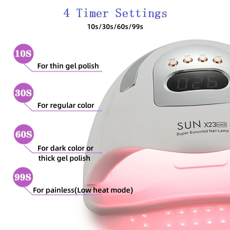 الشمس X23 ماكس الأشعة فوق البنفسجية LED مسمار مصباح آلة مجفف 81 المصابيح المهنية هلام البولندية تجفيف مصابيح مع الاستشعار التلقائي مانيكير صالون أداة