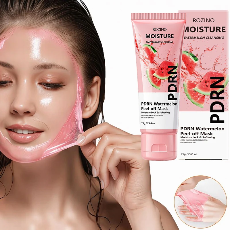 75g Pdrn+ Watermelon Peel-Off Mask, Large Capacity, Comes with a Facial Scraper, Effectively Reduces Dry Lines, Tightens and Lifts the Face, Makes Skin Appear Younger, and Leaves Skin Smooth and Glowing with a Youthful Radiance Easy Home Spa Facial Care, Hydrating and Moisturizing Facial Mask, Softens and Brightens Skin Texture, Refreshing and Non-Greasy, Suitable for Daily Care and Beauty.