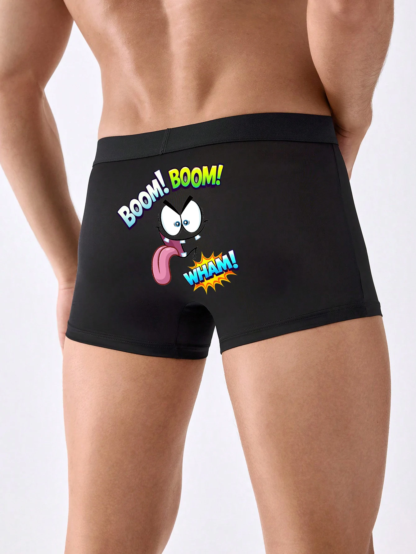 

Men's Funny Boxer Briefs Soft Breathable Trunks Underwear Cartoon Wacky Face Boxer Short for Male