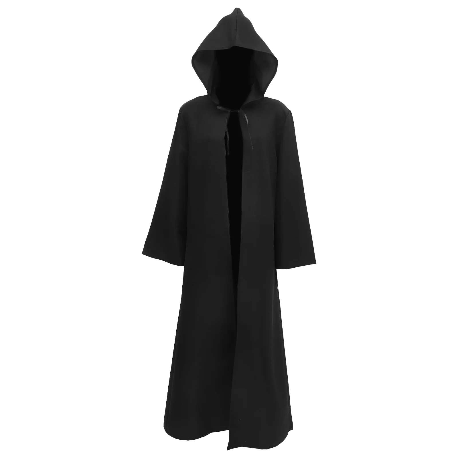 

Cloak Black Hooded Cape For Halloween Party Festival Breathable Lightweight Wizard Robe Cosplay Accessory