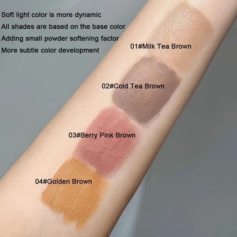 Creme de matiz de sobrancelha em 4 cores, cor clara, à prova d'água, creme de rímel com pincel, tintura de sobrancelha de longa duração, maquiagem diária