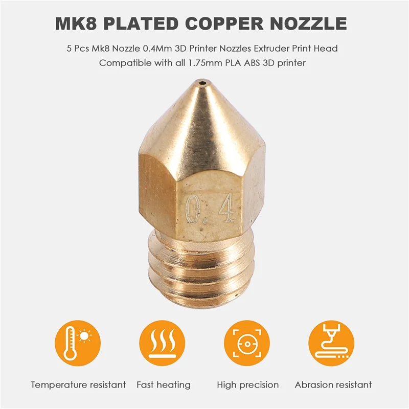 3D Printer Extruder Assembled Mk8 Hot End Kit For Ender 3 / Ender 3 Pro With Aluminum Heating Block, 1.75Mm, 0.4Mm Nozzle-X62A #3