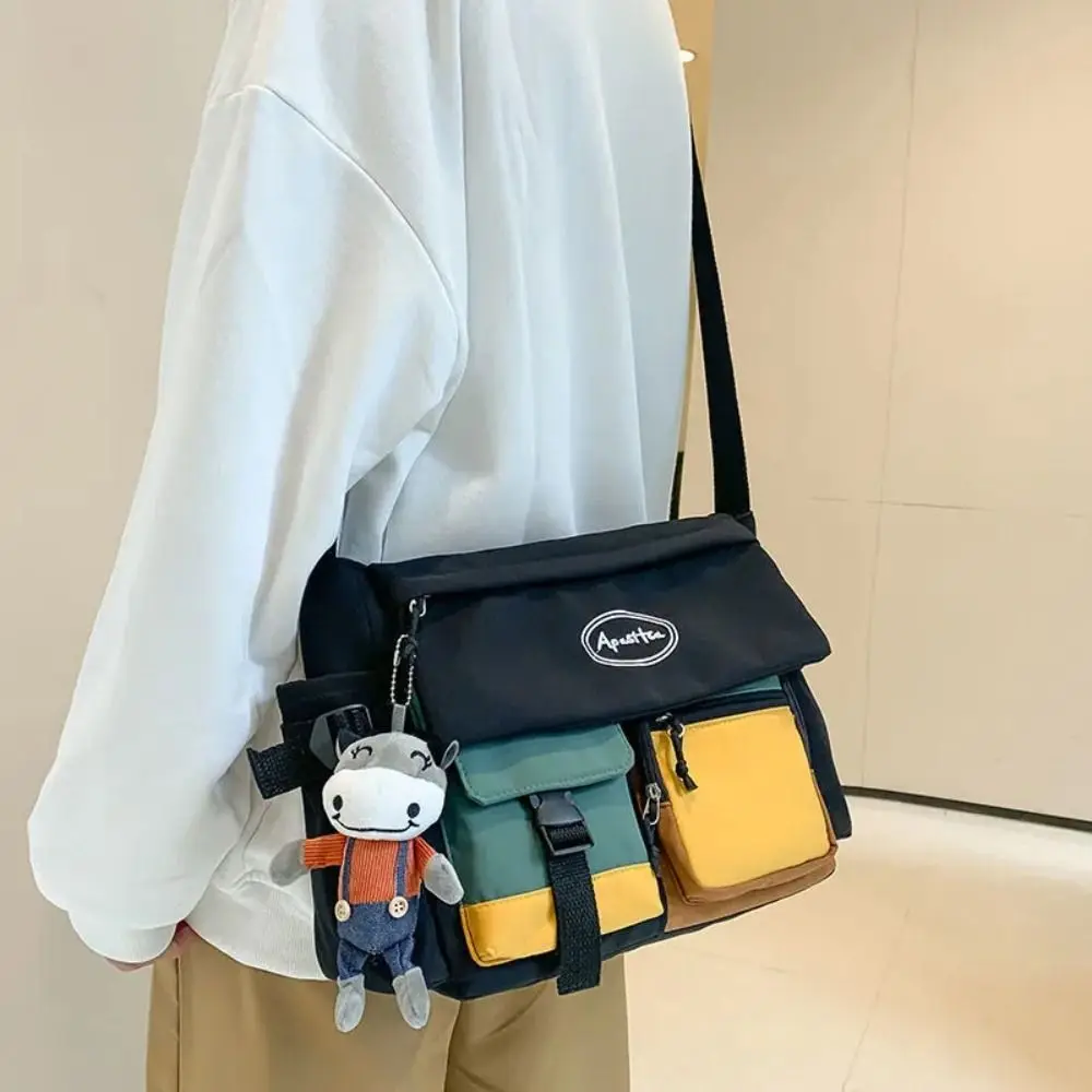 

Nylon Nylon Crossbody Bag Multi Functional Adjustable Strap Harajuku Messenger Bag Large Capacity Japanese Style