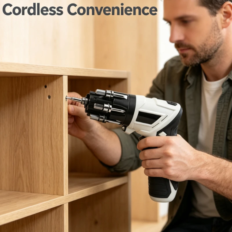 3.6V rechargeable electric screwdriver, TYPE-C interface straight shank screwdriver electric drill
