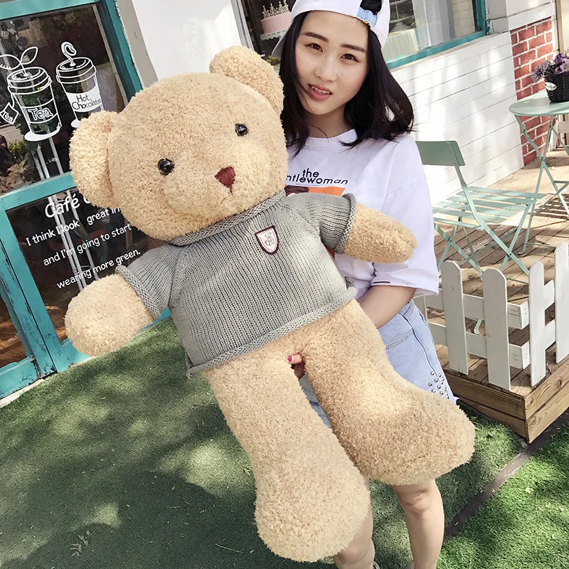 Teddy Bear Sleeping Pillow Plush Toy New Cute Curly Fashion Creative Cartoon Doll Comfort Doll Children Holiday Birthday Gift