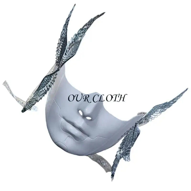 マスカレードマスクウィングウィングフェイスマスク女性男性ハロウィーンマスクメカニカルマスクY1AC