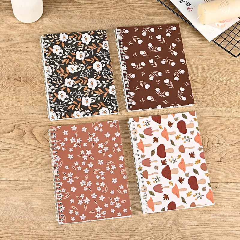 New Vintage Maillard Sticker Book Cute Flower Decoration Cover A5 Blank Double-side Release Paper Books For Collect Tape Sticker