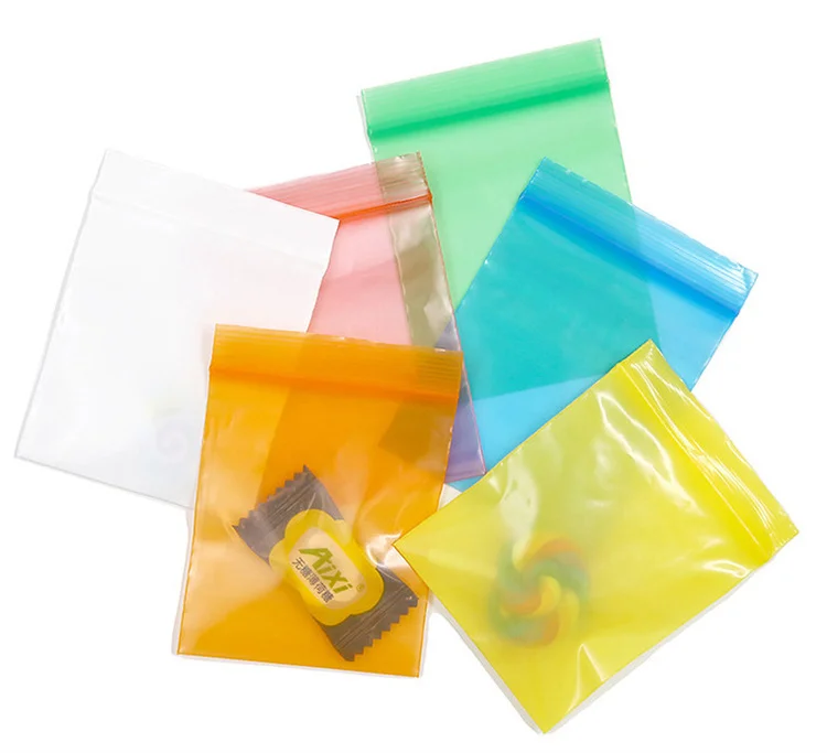 100PCS Thick Colorful PE Ziplock Packaging Bag Reclosable Spice Key Snack Jewelry Hardware Screw Photos Battery Storage Pouches
