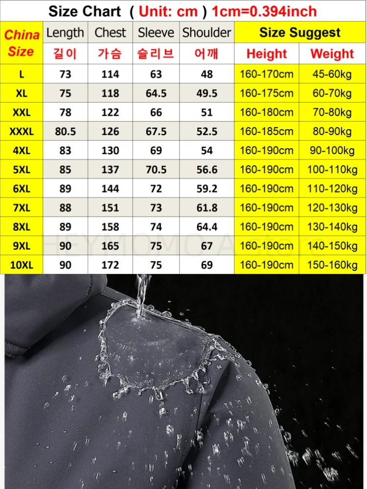 10xl Plus Size Men\'s Winter Parka Waterproof Hooded Fleece Warm Jacket Men Plush Coat Male Big Outerwear 9xl Windbreak Anorak