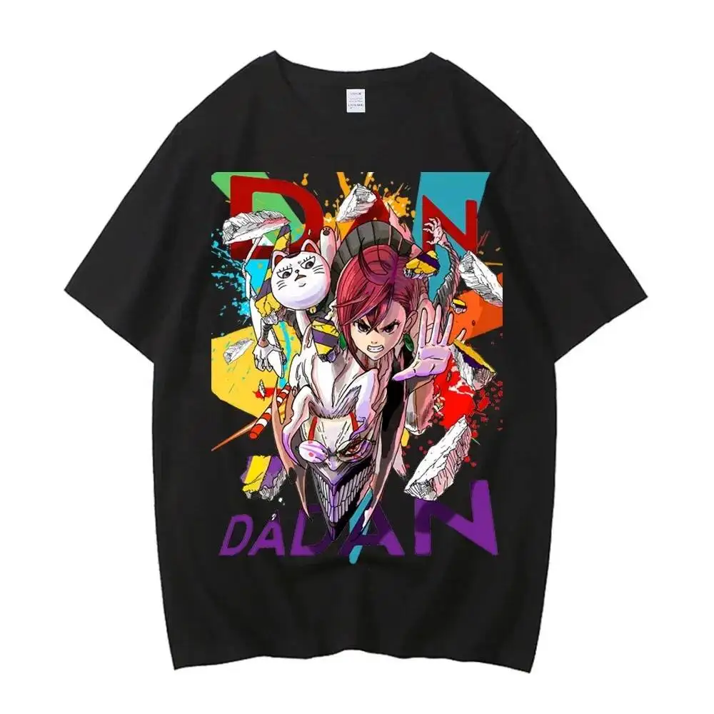 

Fashion Cartoon Oversized T-Shirt Men Women Vintage Casual Cotton T-Shirts Japan Anime Dandadan Turbo Granny Cat Graphic T Shirt