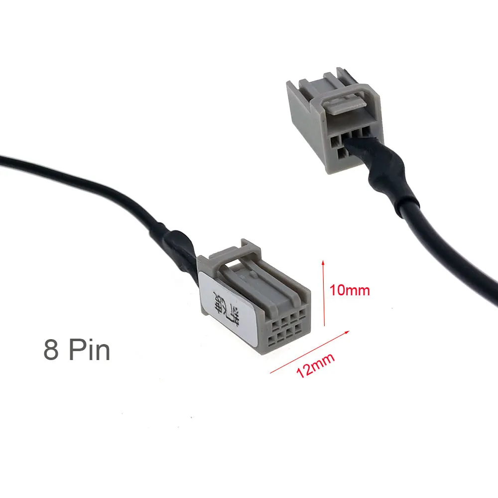 Adaptador de Cable de voltaje para cámara de marcha atrás de coche, Conector de cableado para Honda New JAZZ City BRV Crider, 8 pines, RCA, 12V a