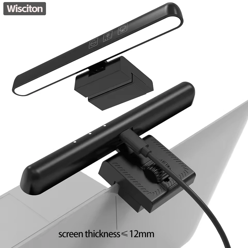 18cm Notebook Thin Monitor Hanging Light Bar Dimming Eye Protection Timed Desktop Night Lamp for Reading/Learning/Work lighting