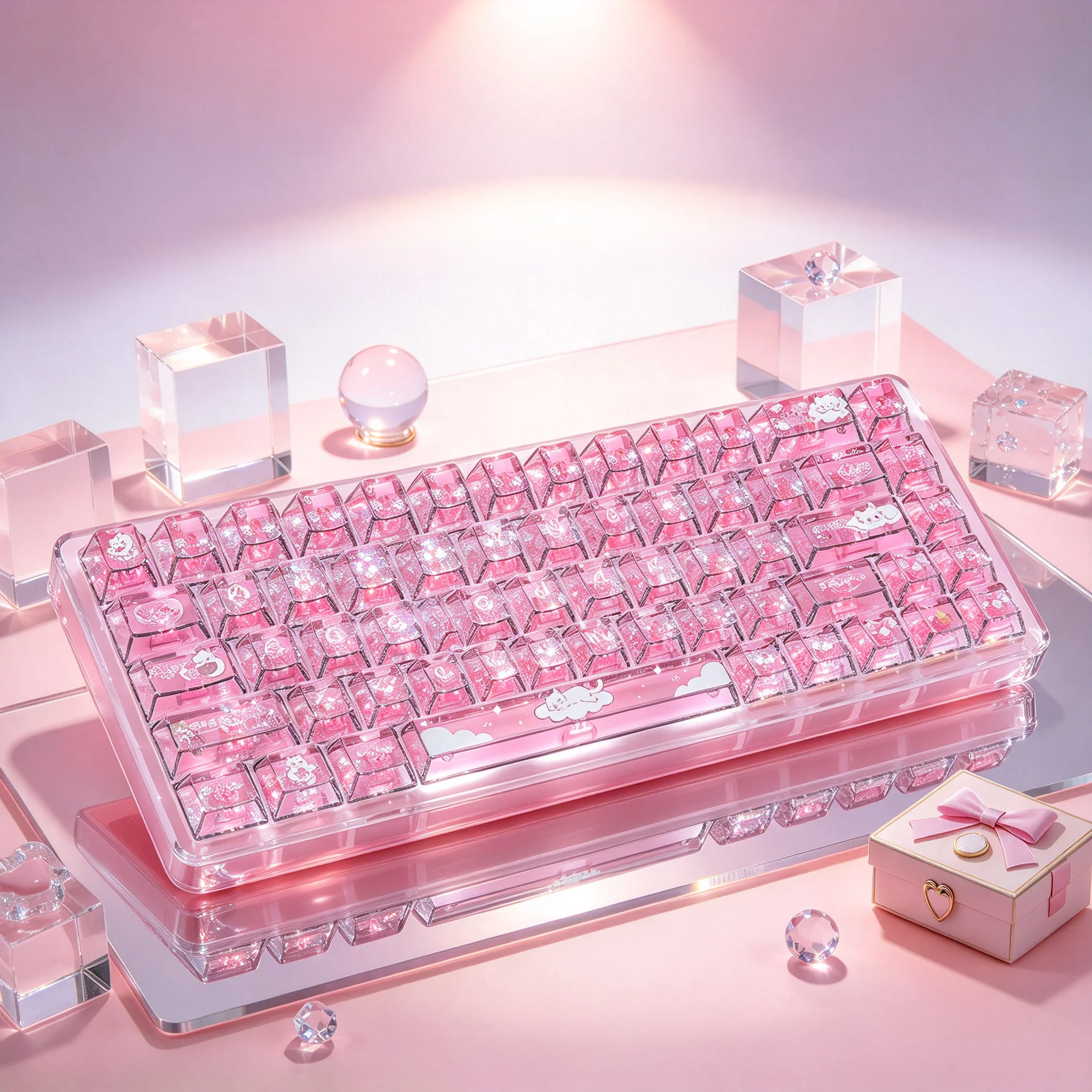 136 Keys PC Translucent Keycaps Set UV Printed RGB Shine Through Custom Keycaps for Mechanical Keyboard Gaming MX Switch Keycap