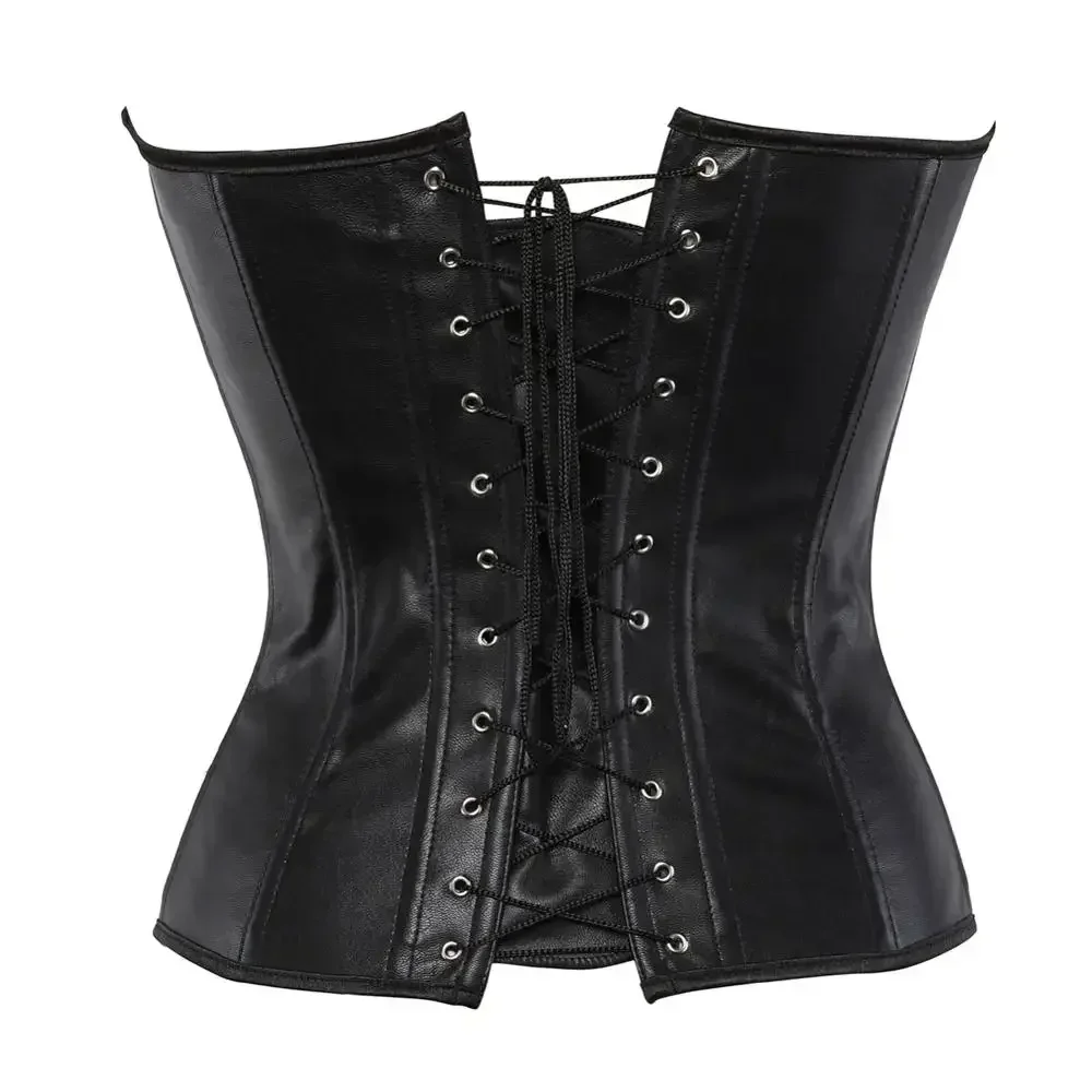 Steampunk Leather Corset for Women Gothic Overbust Corsets Lace Up Victorian Corsage Buckle Bustier Carnival Halloween Costumes