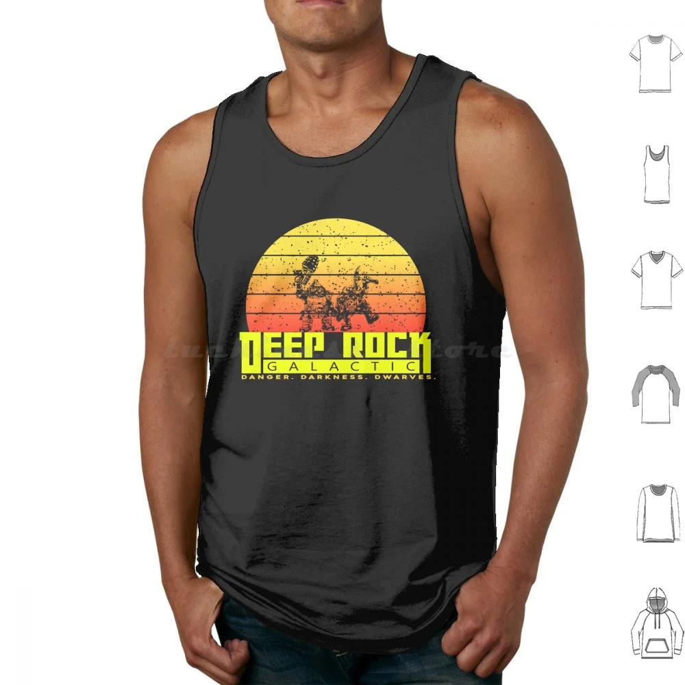 Vintage Retro In Deep Rock Galactic Tank Tops Print Cotton Deep And Stone Drg Deep Galactic Dwarf Galactic Dwarves Mining