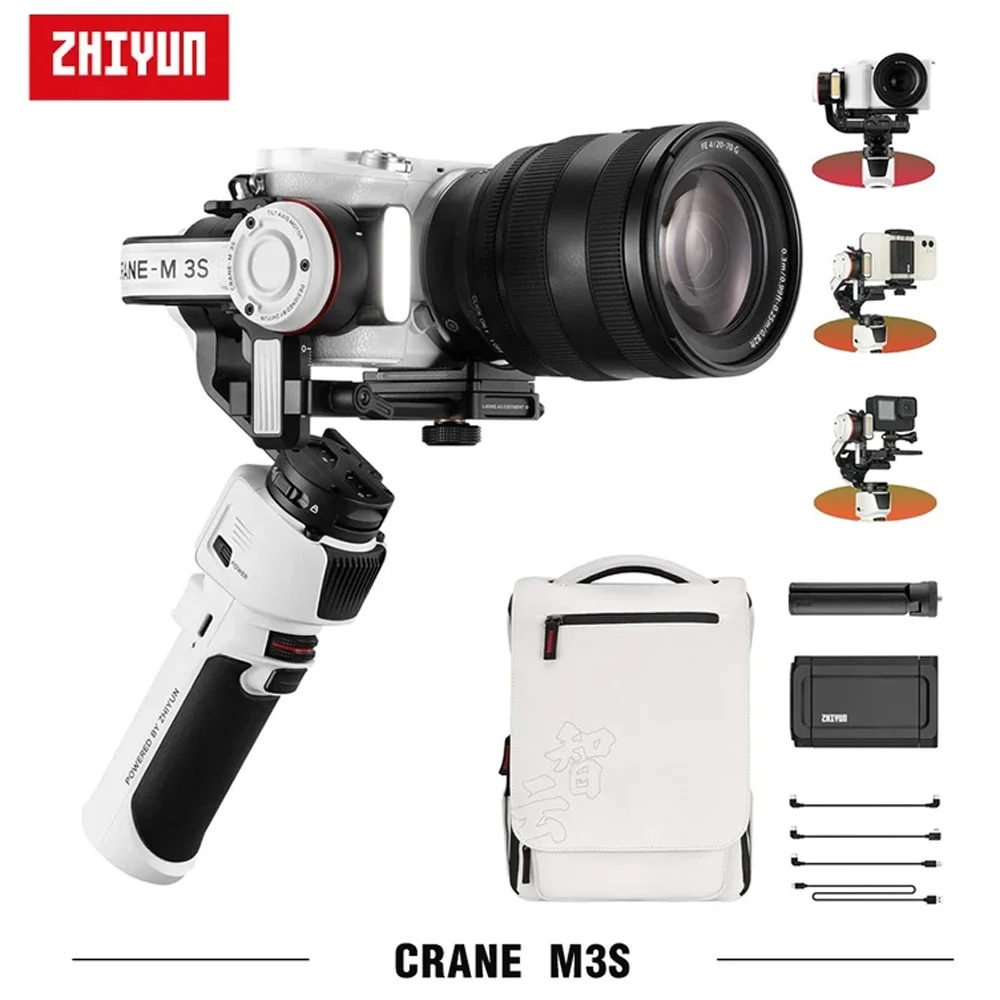 

ZHIYUN Official CRANE M3S Handheld Camera Stabilizer Gimbal Bluetooth Shutter Gimbals for Mirrorless Cameras for Sony Canon Niko