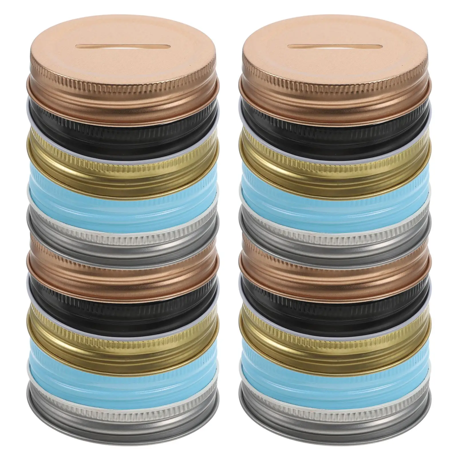 

20 Pcs 70mm Tinplate Jar Piggy Bank Lids Golden Silver Black Rose Sealing Canning Leakproof Storage Covers