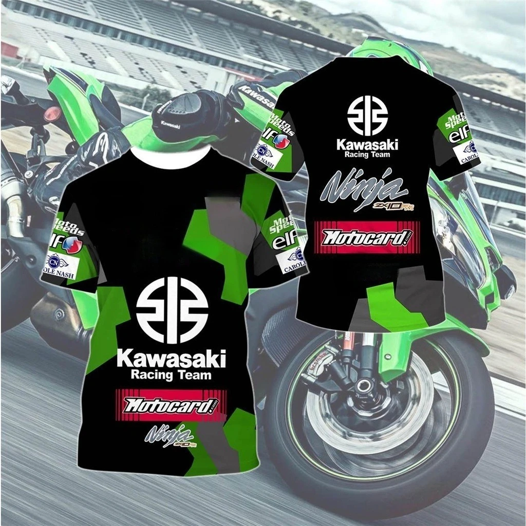 

Kawasaki Motorcycle Brand T Shirt 2025 Men Women Outdoors Riding Casual Short Sleev Top Summer Men Quick-Drying Comfort T-shirts