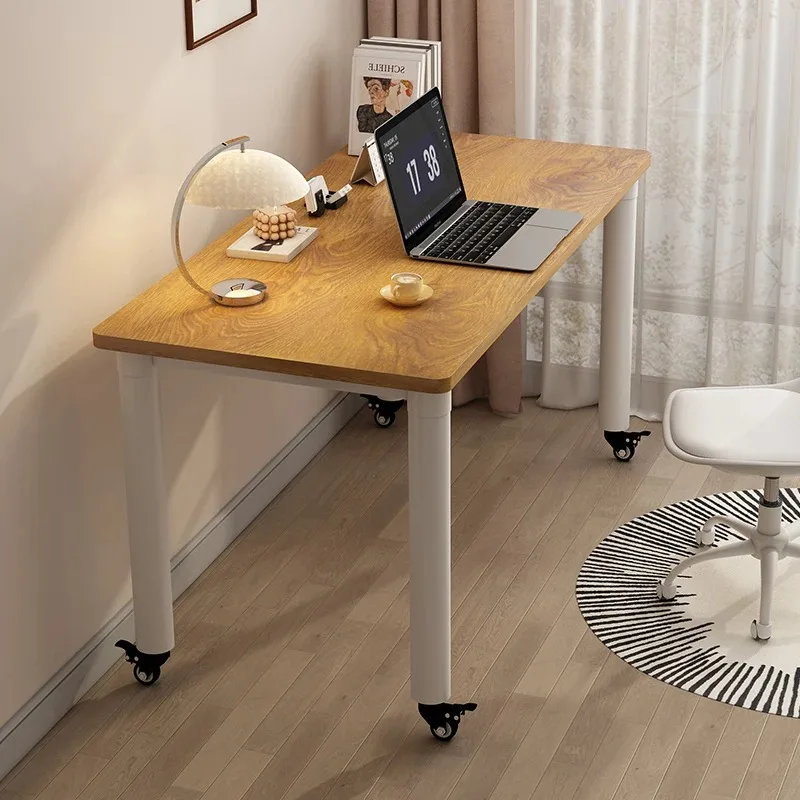 Compact Mobile Study Desk with Wheels Small Rolling Computer Workstation for Home Living Room