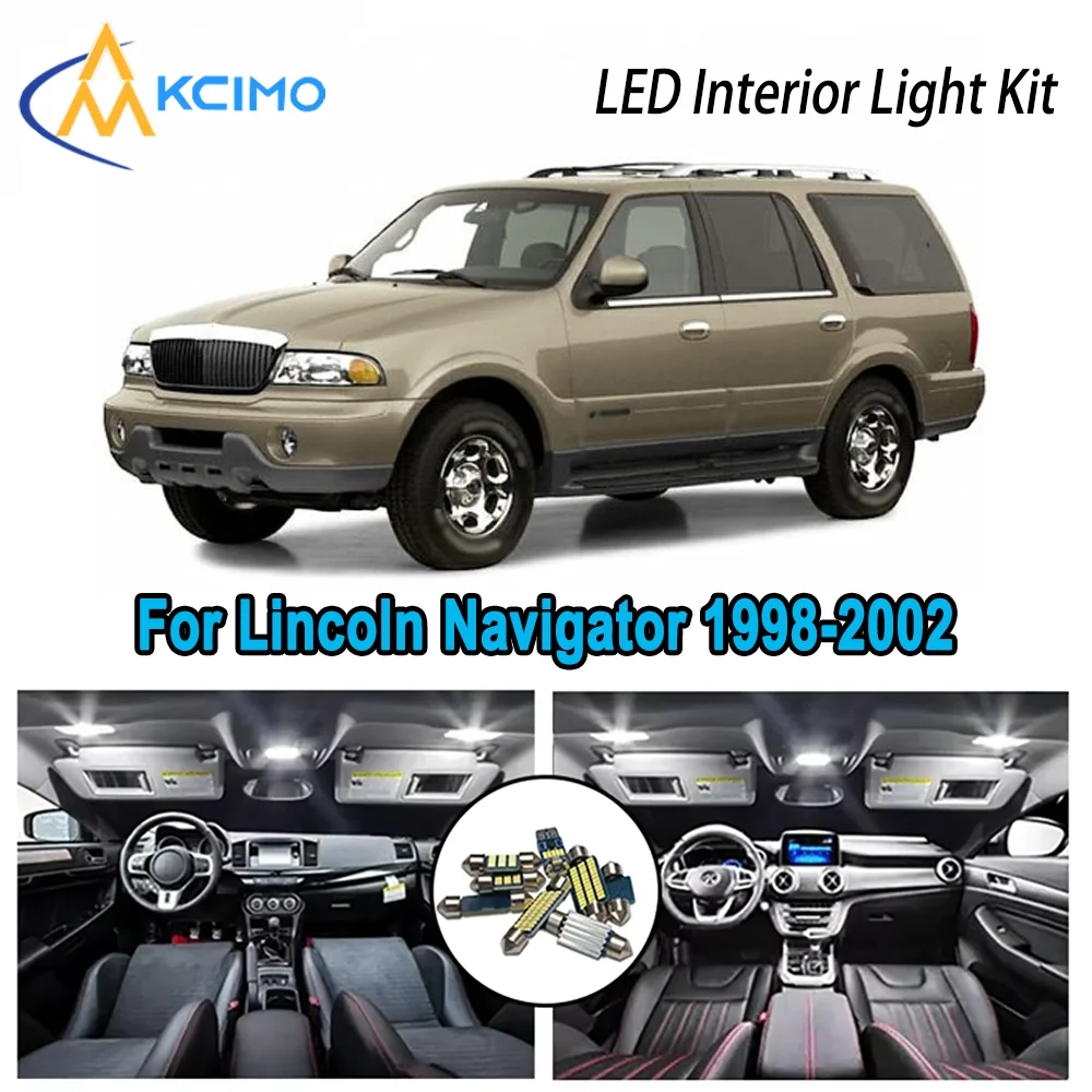 

High-Quality LED Interior Kit for Lincoln Navigator 1998-2002 1999 2000 2001 Premium Error-Free Dome Map Trunk Automotive Lamps