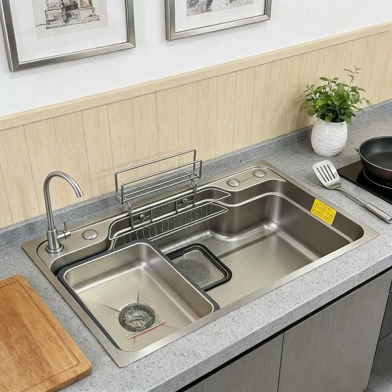 Japanese Style Large Single Bowl Kitchen Sink SUS304 Stainless Steel Replacement Sink Kitchen Dishwashing Sink Kitchen Items