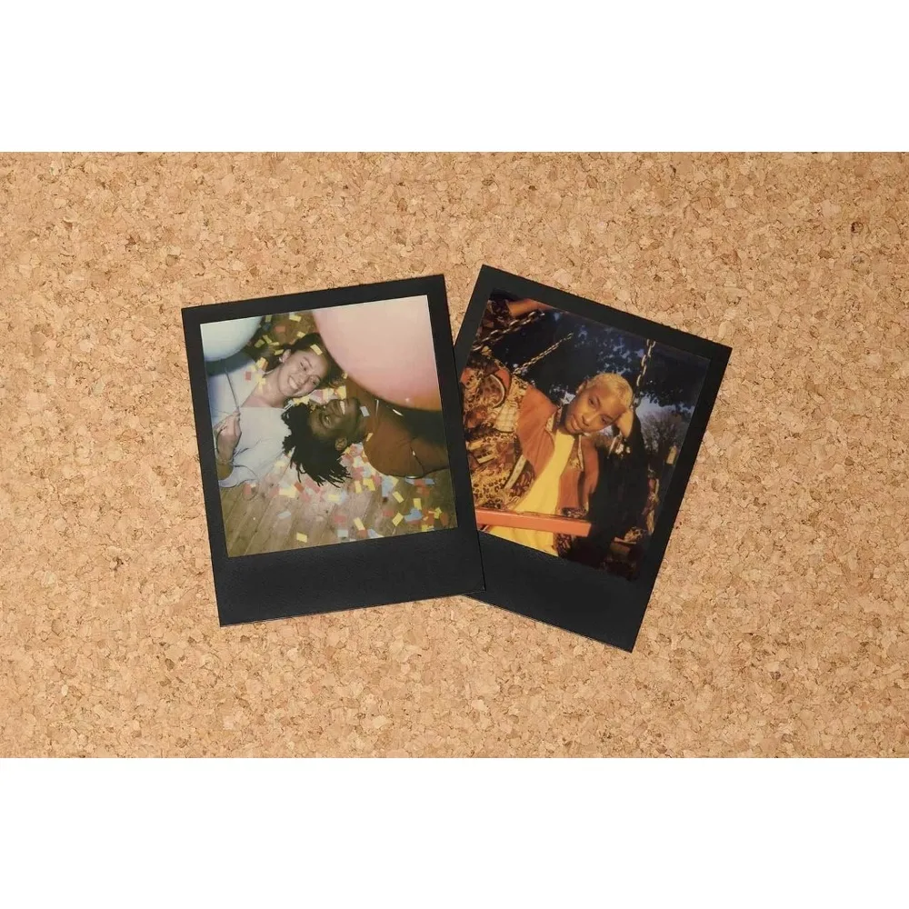 Instant Color Film Black Frame Edition, 2 Pack, 16 Photos Bundle with Cleaning Cloth view 4