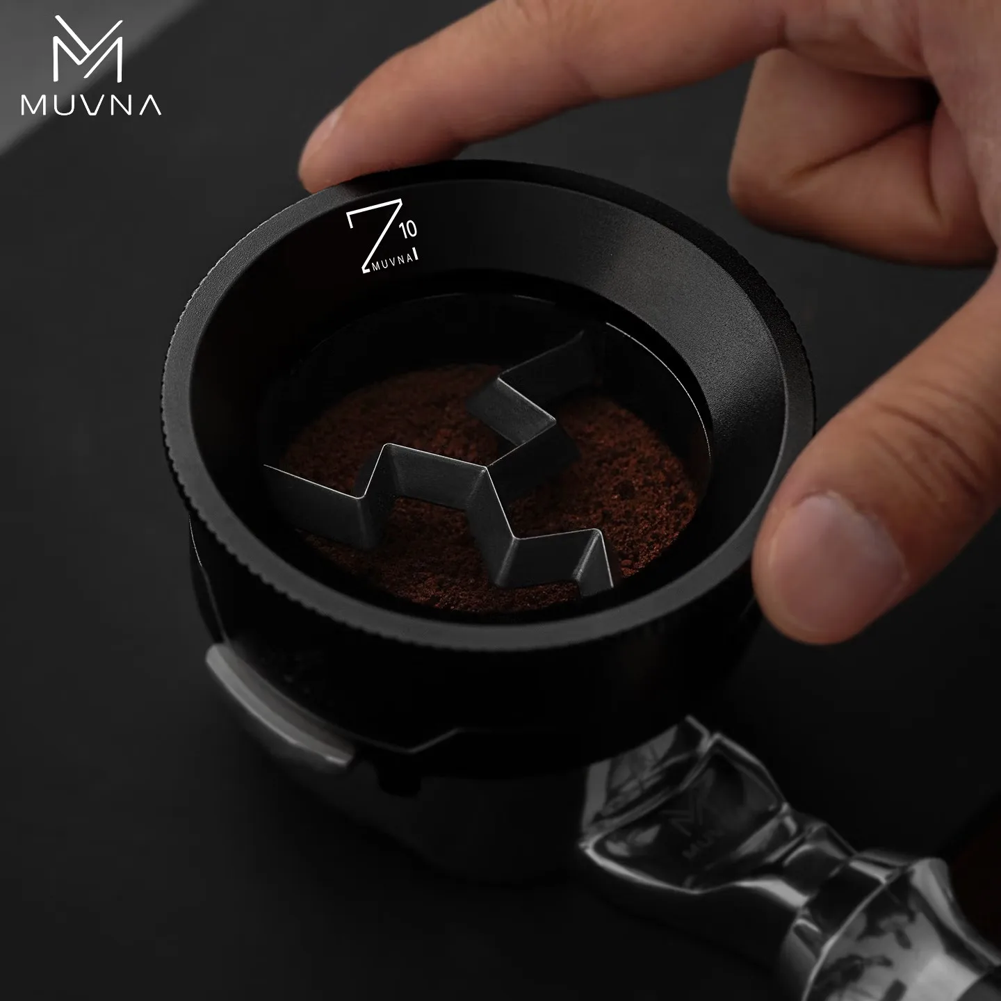 MUVNA Z10 2-in-1 Rotating WDT Needle Coffee Distributor With Dosing Funnel Adaptive Height Z-Shaped For 58MM Portafilter Barista