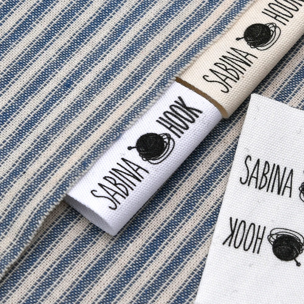 

35X50mm Plain Cloth，Custom Sewing label, Logo or Text - fold Tags, Personalized Brand , Printing Labels, Sew on Label